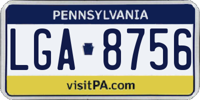 PA license plate LGA8756