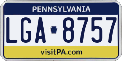 PA license plate LGA8757