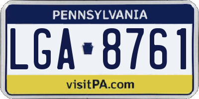 PA license plate LGA8761