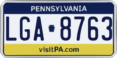 PA license plate LGA8763