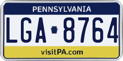 PA license plate LGA8764