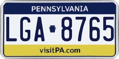 PA license plate LGA8765