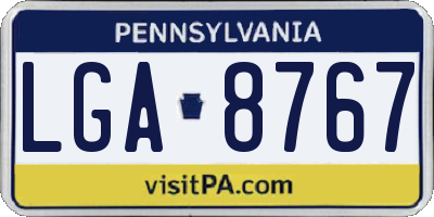 PA license plate LGA8767