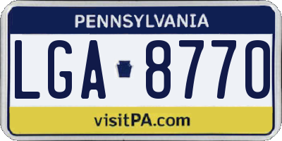 PA license plate LGA8770