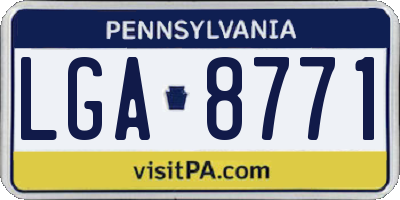 PA license plate LGA8771