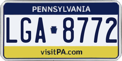 PA license plate LGA8772