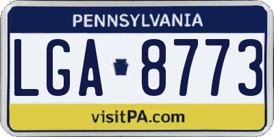 PA license plate LGA8773