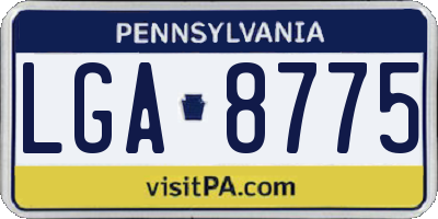 PA license plate LGA8775