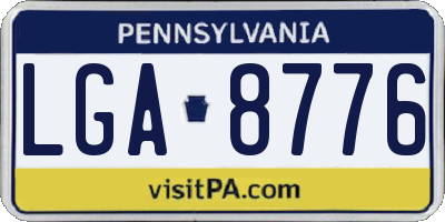 PA license plate LGA8776
