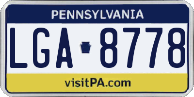 PA license plate LGA8778