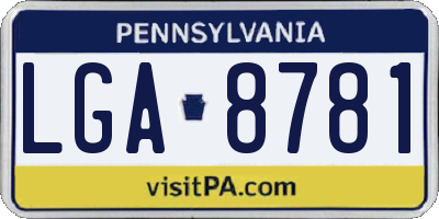 PA license plate LGA8781