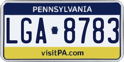 PA license plate LGA8783