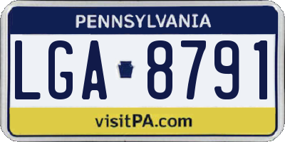 PA license plate LGA8791