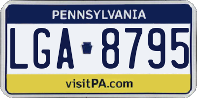 PA license plate LGA8795