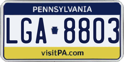 PA license plate LGA8803