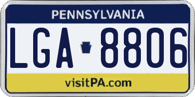 PA license plate LGA8806