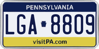PA license plate LGA8809