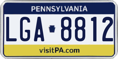 PA license plate LGA8812