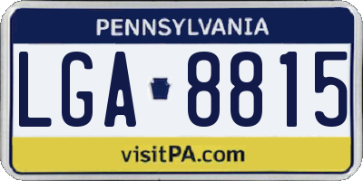 PA license plate LGA8815