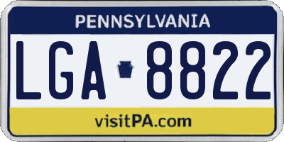PA license plate LGA8822