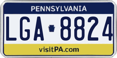PA license plate LGA8824