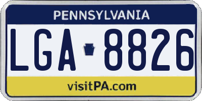 PA license plate LGA8826