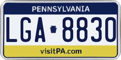 PA license plate LGA8830
