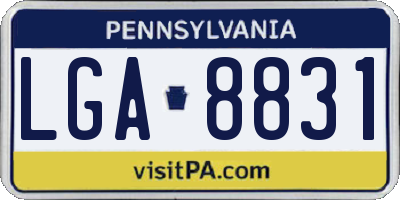 PA license plate LGA8831