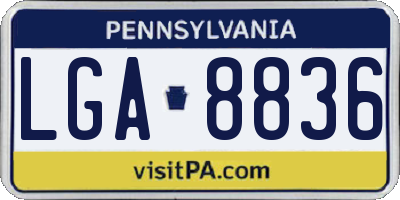 PA license plate LGA8836