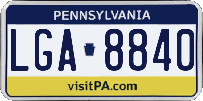 PA license plate LGA8840