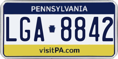 PA license plate LGA8842