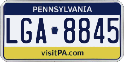 PA license plate LGA8845