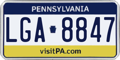 PA license plate LGA8847