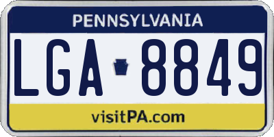 PA license plate LGA8849