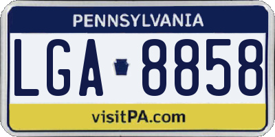 PA license plate LGA8858