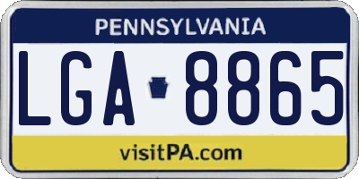 PA license plate LGA8865