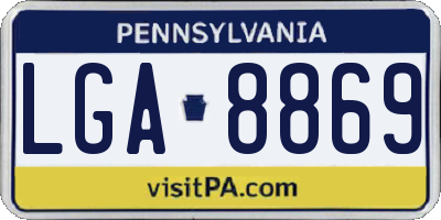 PA license plate LGA8869