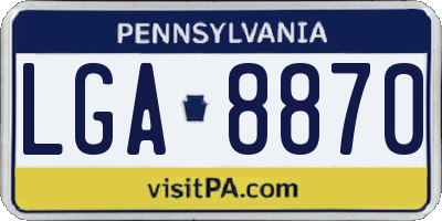 PA license plate LGA8870