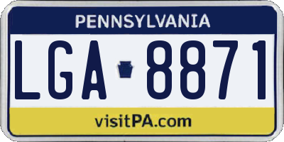 PA license plate LGA8871