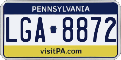 PA license plate LGA8872