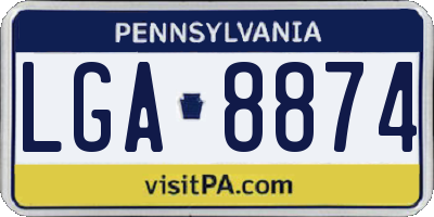 PA license plate LGA8874