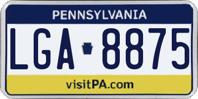 PA license plate LGA8875