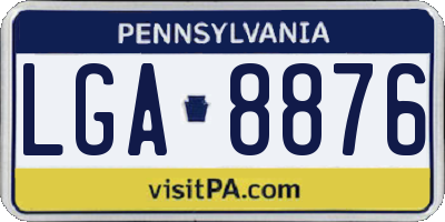 PA license plate LGA8876