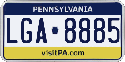 PA license plate LGA8885