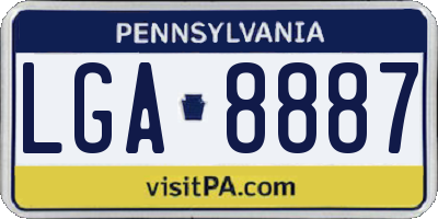 PA license plate LGA8887