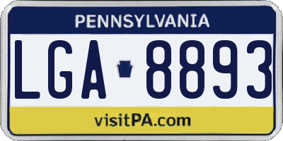 PA license plate LGA8893