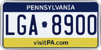 PA license plate LGA8900