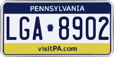 PA license plate LGA8902