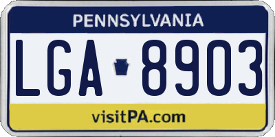 PA license plate LGA8903