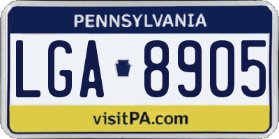 PA license plate LGA8905